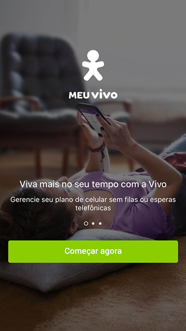 Captura da tela inicial do App Vivo.